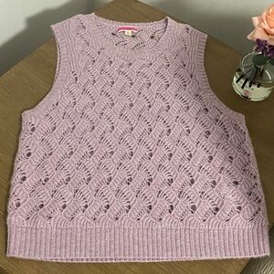 J Crew Purple lavender Sleeveless Knit cashmere sweater vest large